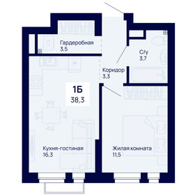 Квартира 38,3 м², 1-комнатная - изображение 1