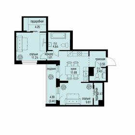 Квартира 54,1 м², 2-комнатная - изображение 1