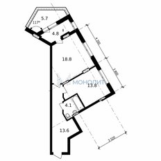 Квартира 60,9 м², 1-комнатная - изображение 1