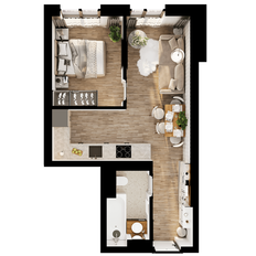Квартира 36,7 м², 1-комнатная - изображение 4