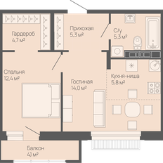 Квартира 48,7 м², 1-комнатная - изображение 2