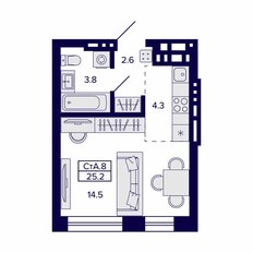 Квартира 25,2 м², студия - изображение 2