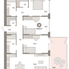 Квартира 119,8 м², 3-комнатная - изображение 3