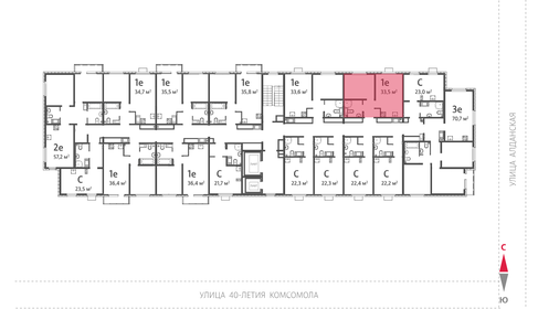 Квартира 33,5 м², 1-комнатная - изображение 3
