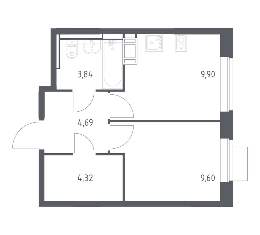 Варианты планировок ЖК «Пятницкие Луга» - планировка 4