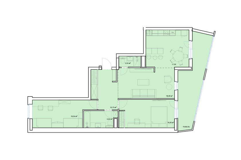 20 м², 1-комнатная квартира 2 060 000 ₽ - изображение 88