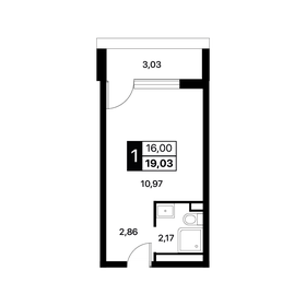 Квартира 19 м², студия - изображение 1
