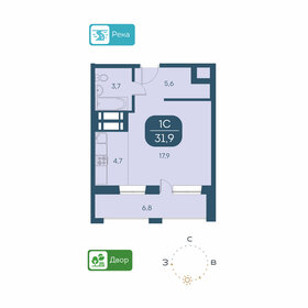 Квартира 35,3 м², 1-комнатная - изображение 1