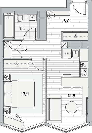 26,4 м², квартира-студия 15 000 000 ₽ - изображение 109