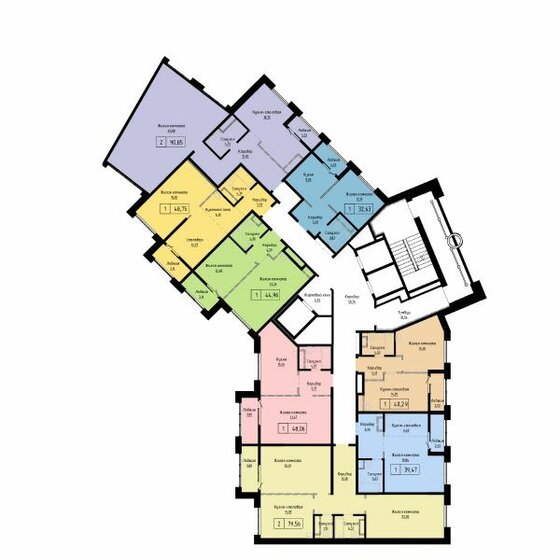 65,5 м², 2-комнатная квартира 13 500 000 ₽ - изображение 34