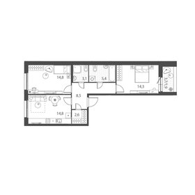 Квартира 65 м², 2-комнатная - изображение 1