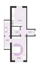 Квартира 47 м², 1-комнатная - изображение 1