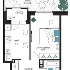 Квартира 37,1 м², 1-комнатная - изображение 2
