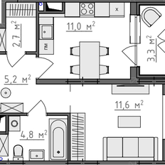 Квартира 37,4 м², 1-комнатная - изображение 2
