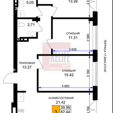Квартира 84,1 м², 3-комнатная - изображение 1