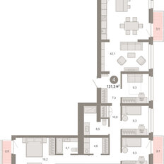 Квартира 131,3 м², 4-комнатная - изображение 3