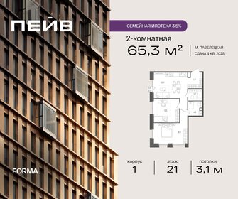 Квартира 65,3 м², 2-комнатная - изображение 1
