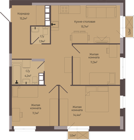 Квартира 74,4 м², 3-комнатная - изображение 1