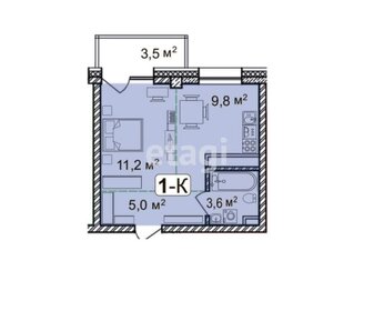 Квартира 33,1 м², 1-комнатная - изображение 1