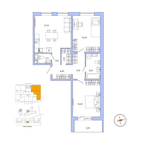 Квартира 78,5 м², 2-комнатная - изображение 1