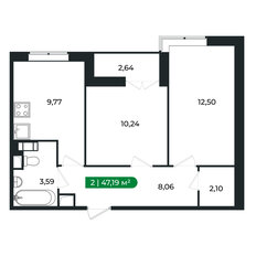 Квартира 45,8 м², 2-комнатная - изображение 2