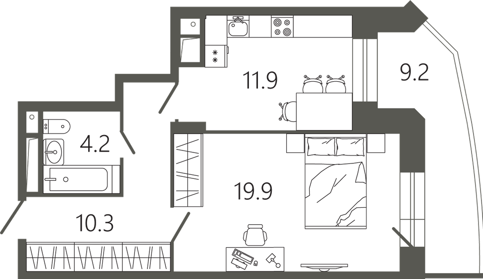 38 м², 1-комнатная квартира 7 200 000 ₽ - изображение 88