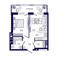 Квартира 45,2 м², 2-комнатная - изображение 2