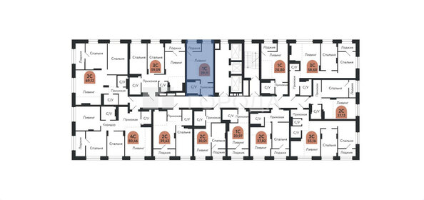 Квартира 29,1 м², студия - изображение 1