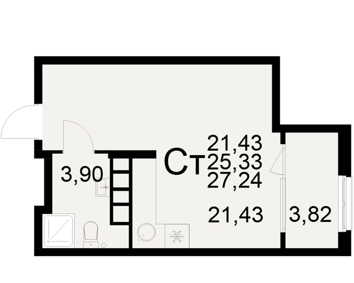 30 м², квартира-студия 2 230 000 ₽ - изображение 62