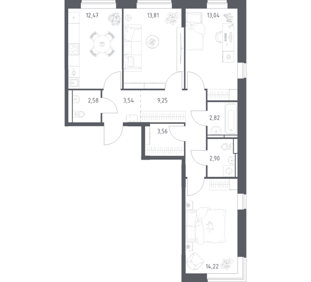65,8 м², 3-комнатная квартира 8 607 948 ₽ - изображение 20
