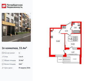 Квартира 33,4 м², 1-комнатная - изображение 1
