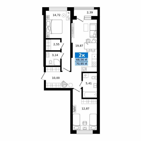 59,9 м², 2-комнатная квартира 10 063 200 ₽ - изображение 16