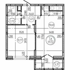Квартира 46,5 м², 1-комнатная - изображение 3