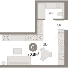 Квартира 30,6 м², студия - изображение 2