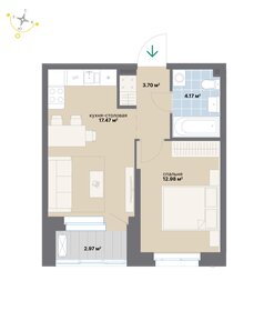 Квартира 41,3 м², 1-комнатная - изображение 1