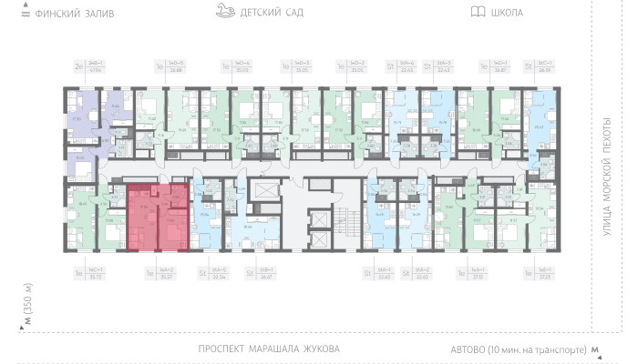 35,9 м², 1-комнатная квартира 9 060 093 ₽ - изображение 43