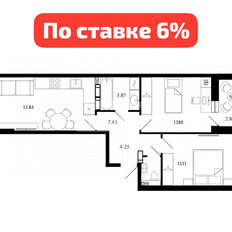 Квартира 53,3 м², 2-комнатная - изображение 1