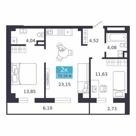 Квартира 70,2 м², 2-комнатная - изображение 1