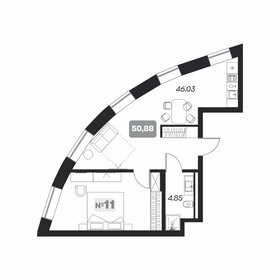 Квартира 50,9 м², студия - изображение 1