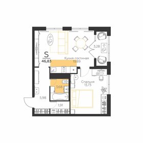Квартира 46,8 м², 1-комнатная - изображение 1