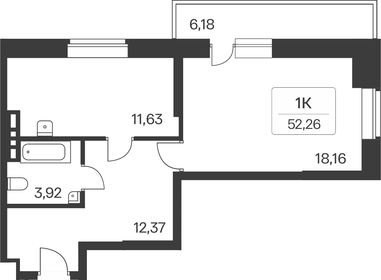 Квартира 46,1 м², 1-комнатная - изображение 1