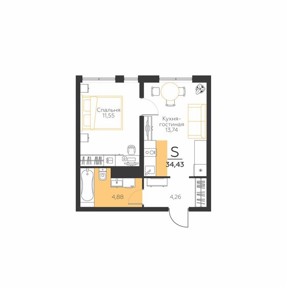 24,6 м², квартира-студия 3 199 000 ₽ - изображение 33