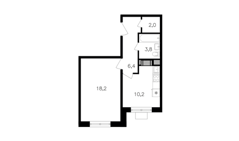 Квартира 40,6 м², 1-комнатная - изображение 1