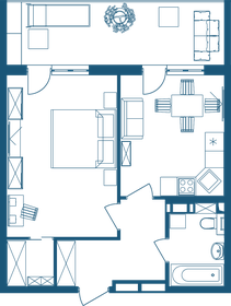 Квартира 59,5 м², 1-комнатные - изображение 2