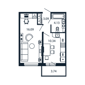 35 м², 1-комнатная квартира 5 873 888 ₽ - изображение 78