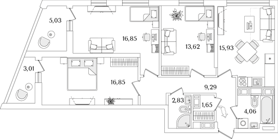 87,8 м², 3-комнатная квартира 17 500 000 ₽ - изображение 128