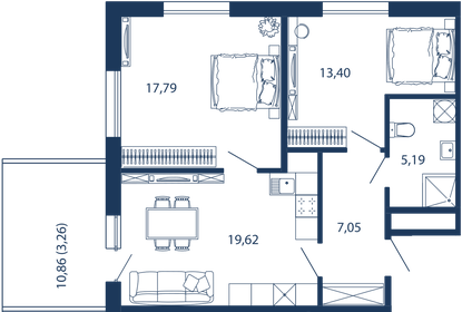 60,1 м², 2-комнатные апартаменты 30 823 756 ₽ - изображение 46