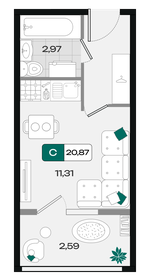 Квартира 20,9 м², студия - изображение 1