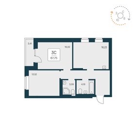 Квартира 67,8 м², 3-комнатная - изображение 1