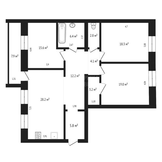 115,7 м², 3-комнатная квартира 12 490 000 ₽ - изображение 1